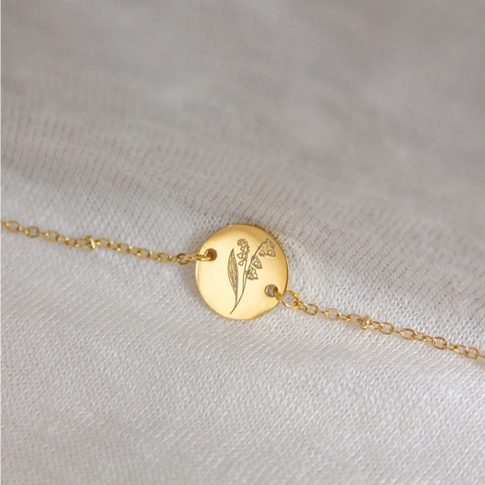Gouden Geboortebloem Armband (per maand te bestellen)