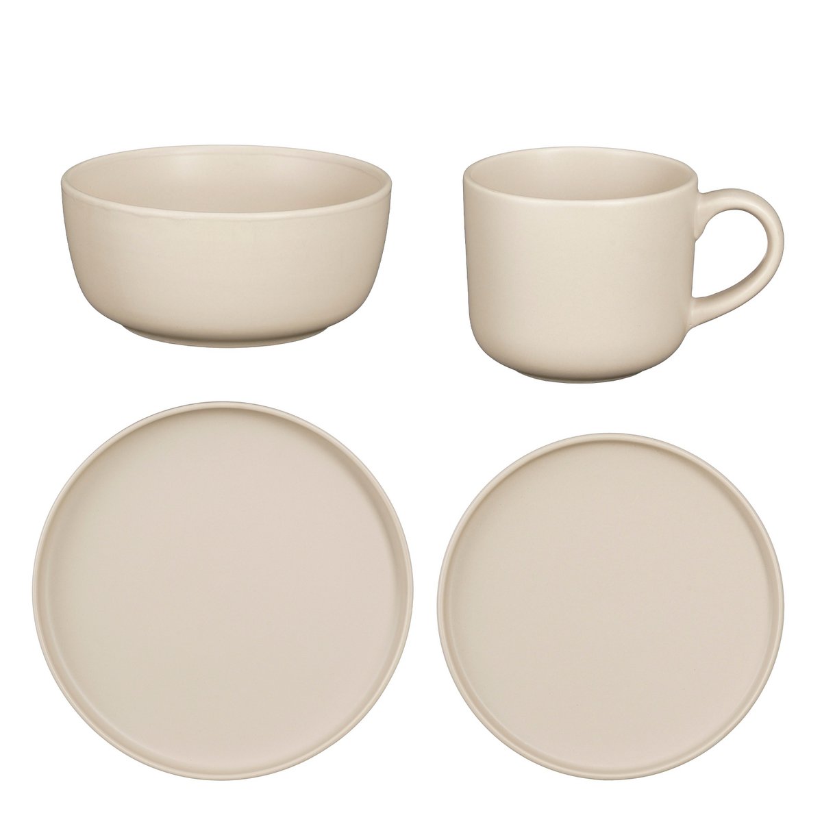 Serviesset 16-delig - Steengoed - Taupe