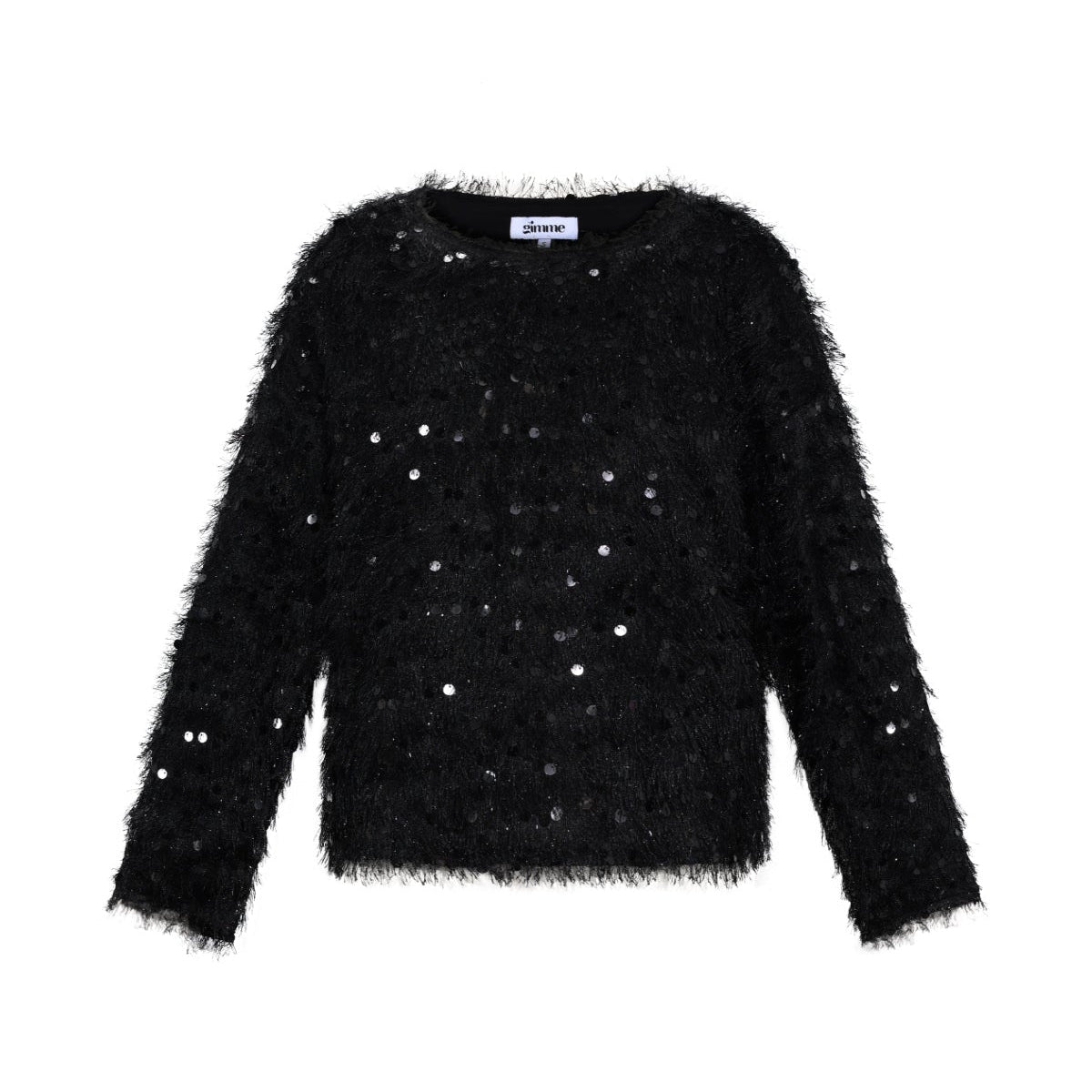 Geweven Polyestervezel Vrouwen Lange Mouw Top Elegante Pailletten