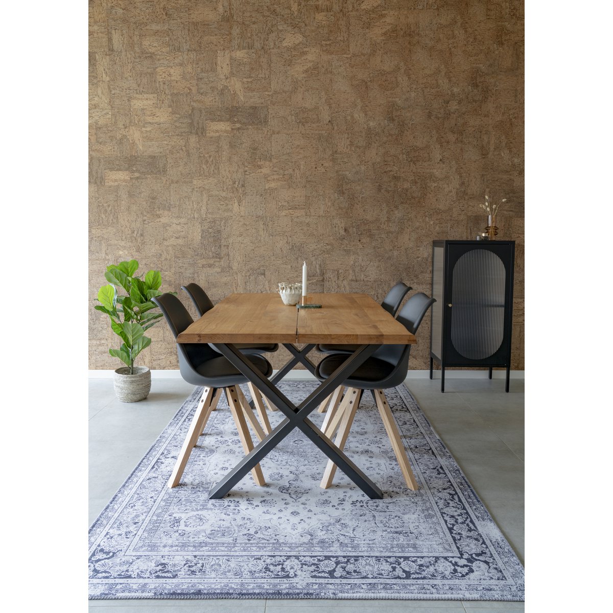 Bergen Eetkamerstoel - set van 2 - zwart