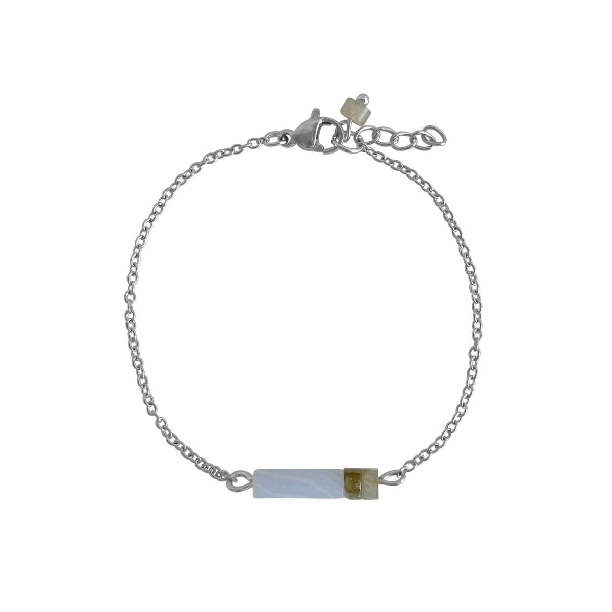 Aquamarijn & Labradoriet Armband - Zilver