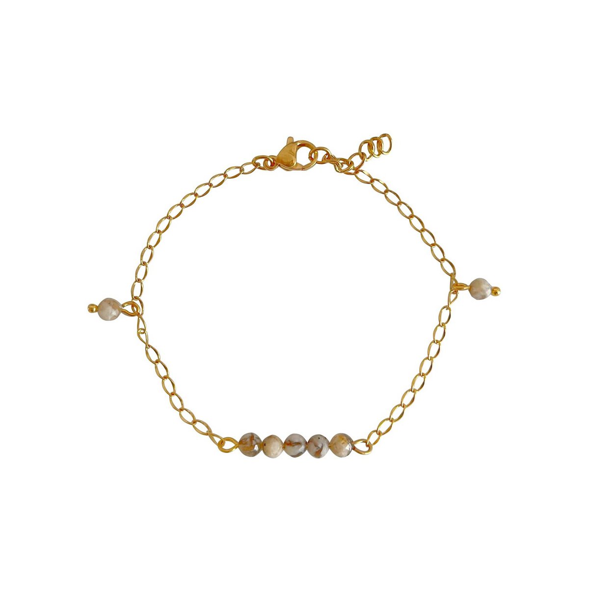 Zebra Veldspaat Armband - Goud