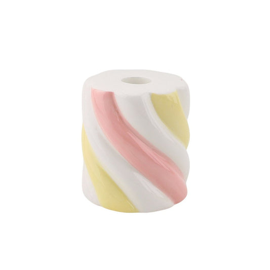 Kandelaar - Marshmellow -Gellow/roze/wit