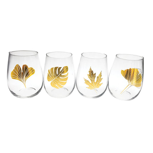 Set van 4 bladglazen