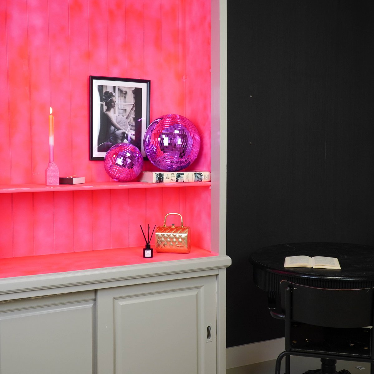 Kerstdecoratie - Kersthanger - Discobal - Foam - Roze - 20x20x20cm