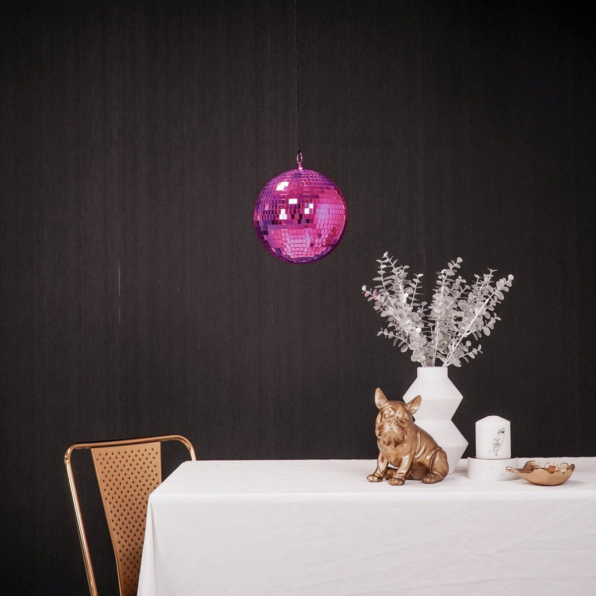 Kerstdecoratie - Kersthanger - Discobal - Foam - Roze - 20x20x20cm