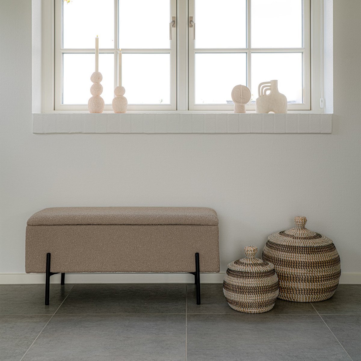Watford Bank - Beige, Bouclé 95cm
