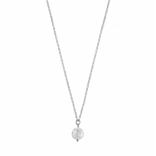 Cracked Bergkristal Ketting - Zilver