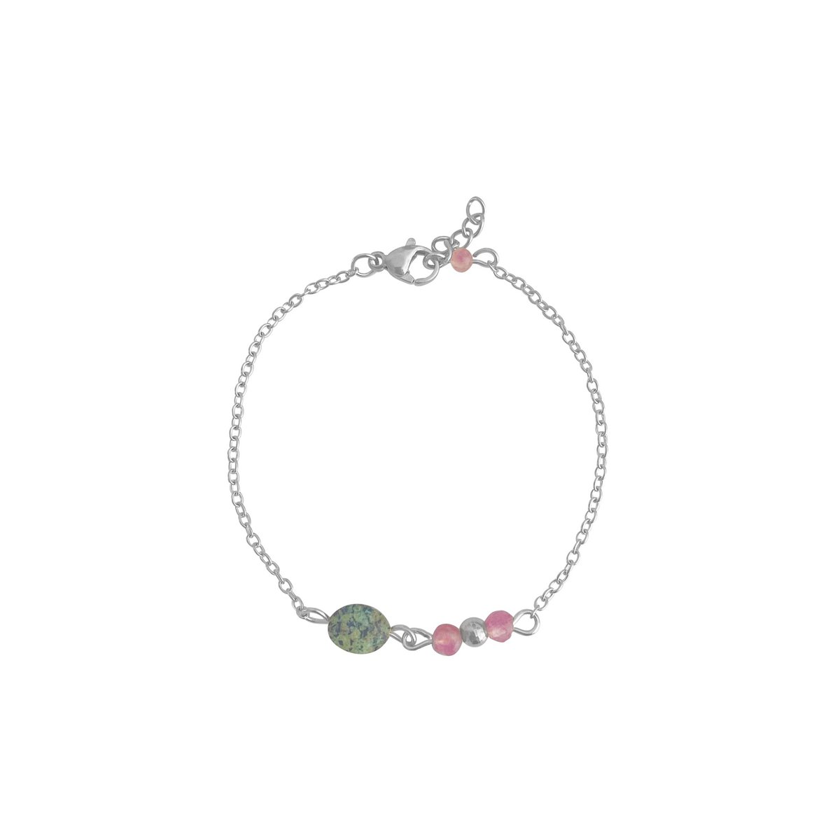 Afrikaanse Turkoois & Toermalijn Armband - Zilver