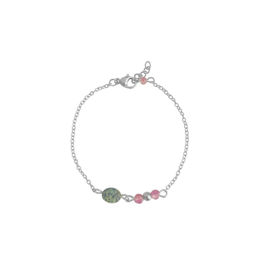 Afrikaanse Turkoois & Toermalijn Armband - Zilver