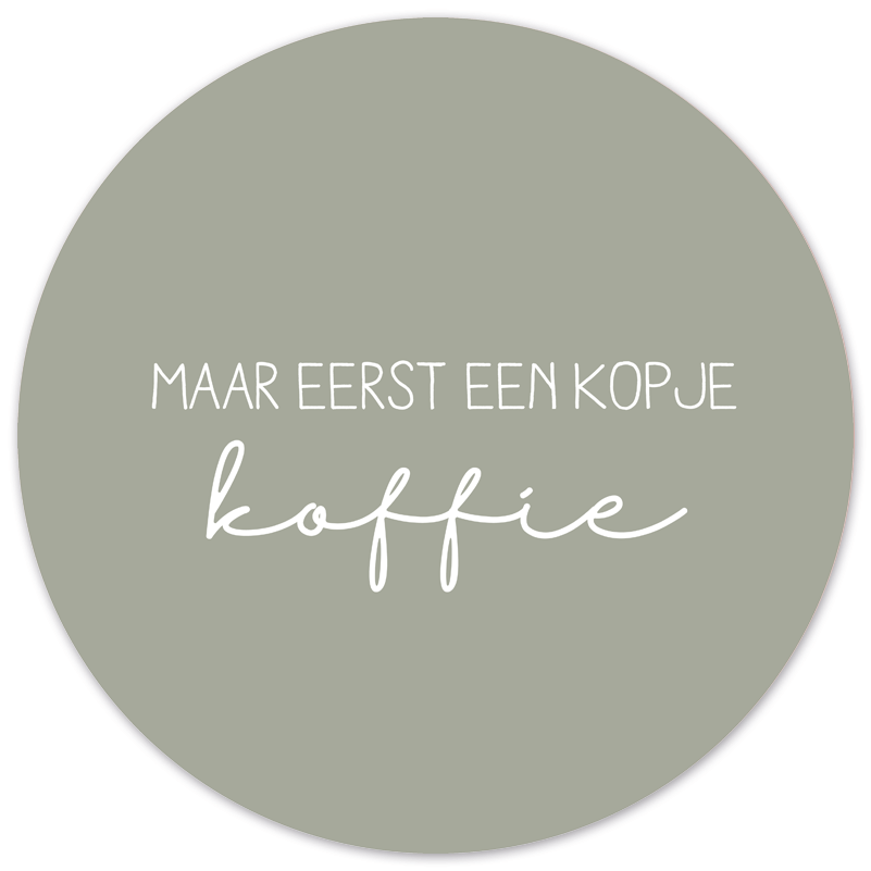Muurcirkel eerst een kopje koffie groen