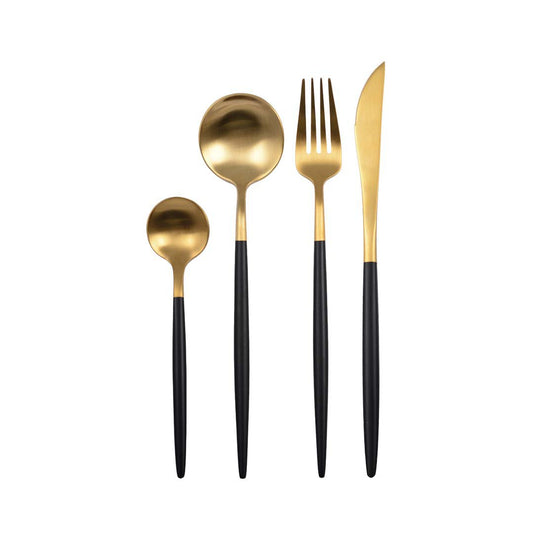 24-delig bestek - GOUD EN ZWART