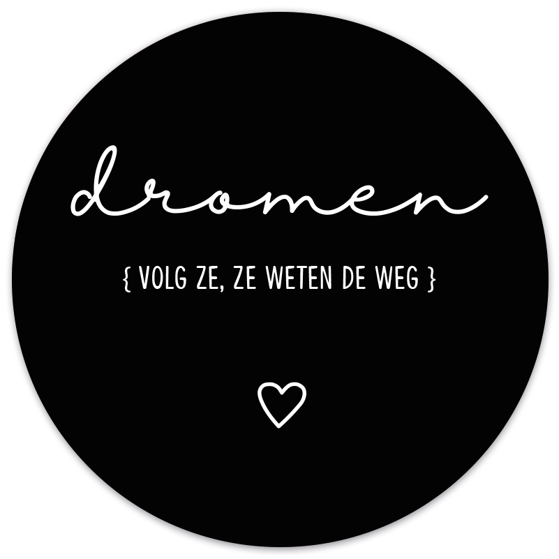 Muurcirkel dromen zwart