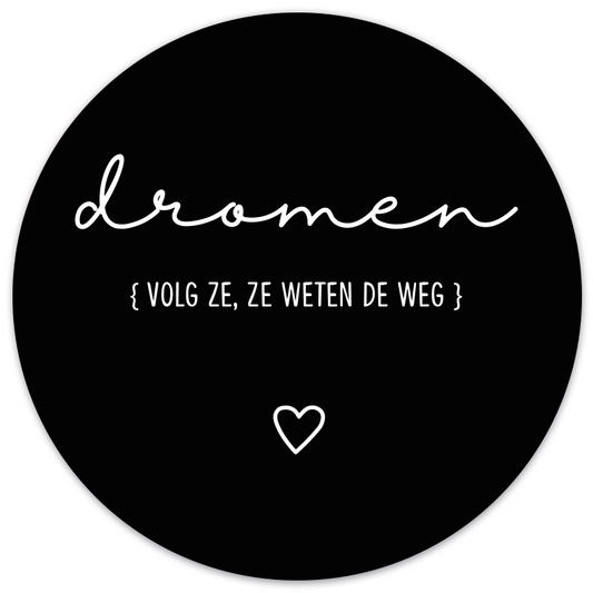 Muurcirkel dromen zwart