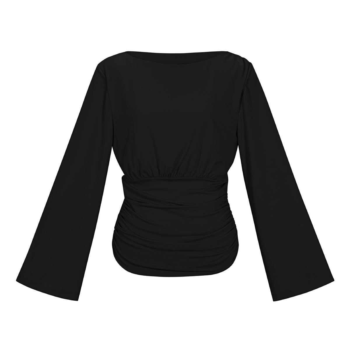 Geweven Polyestervezel Vrouwen Lange Mouwen Top Elegant Solide Kleur Herfst/Winter