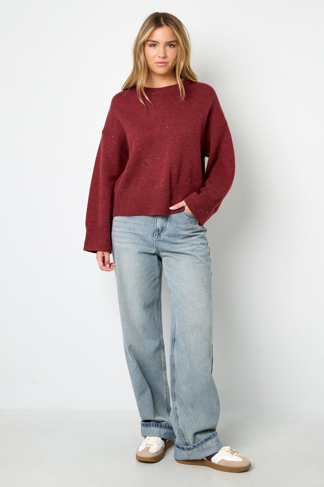 Gebreide Polyestervezel Vrouwen Truien Casual Effen Kleur Herfst/Winter