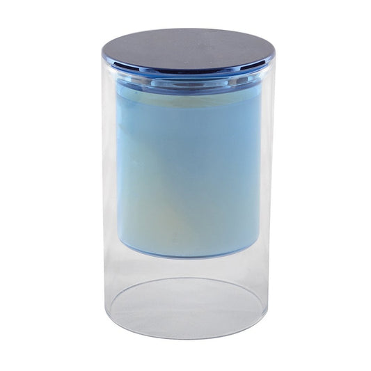 Blauw kaars parfum houten hout 7x11.3 cm