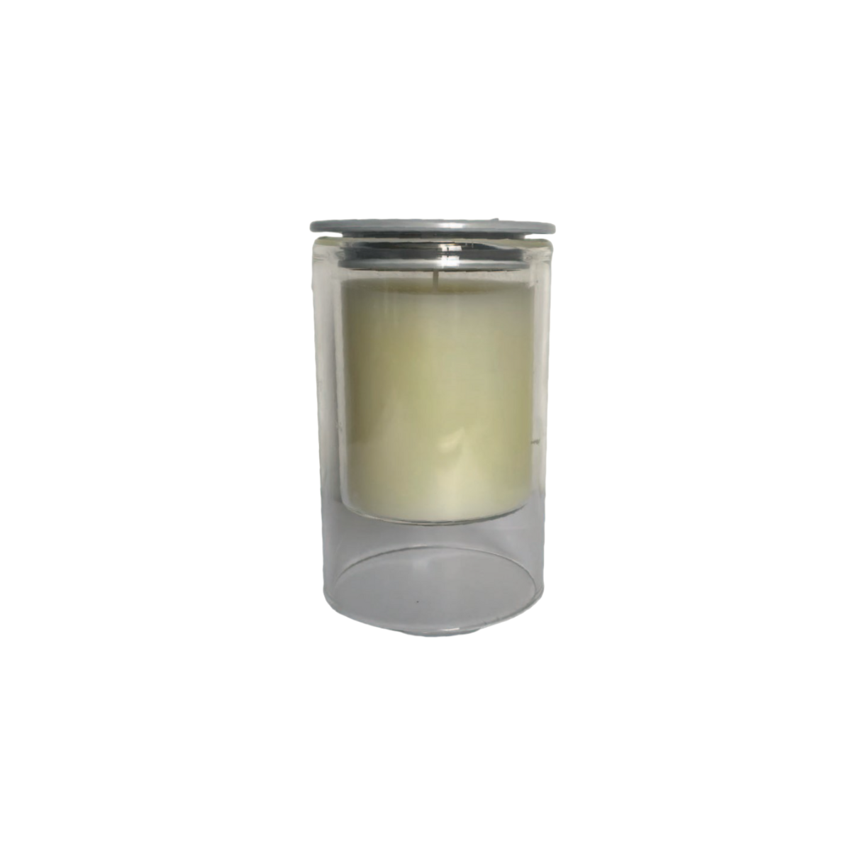 Witte kaarsen musc parfum 7x11.3 cm