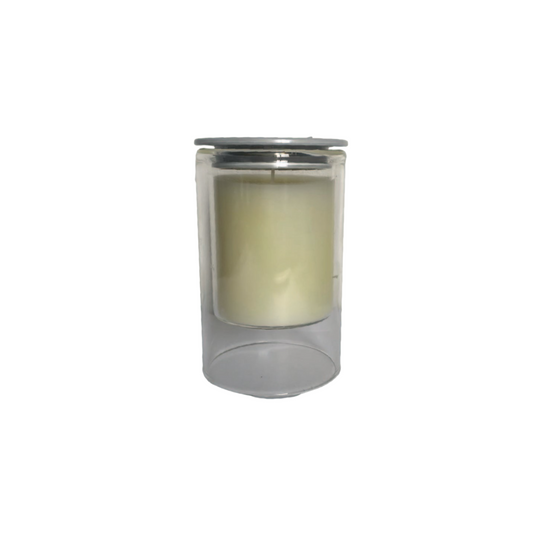 Witte kaarsen musc parfum 7x11.3 cm