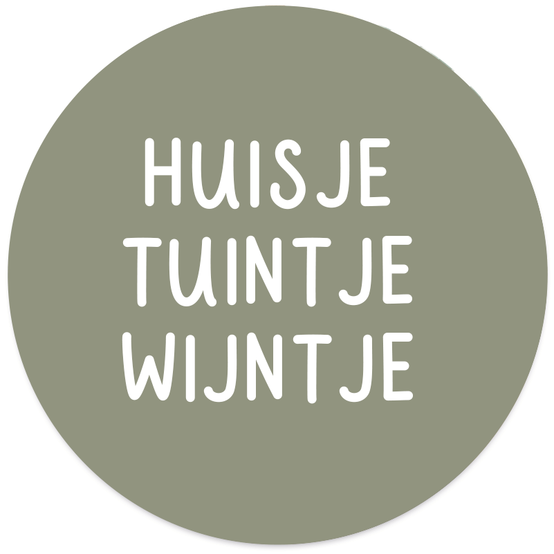 Muurcirkel huisje tuintje wijntje groen