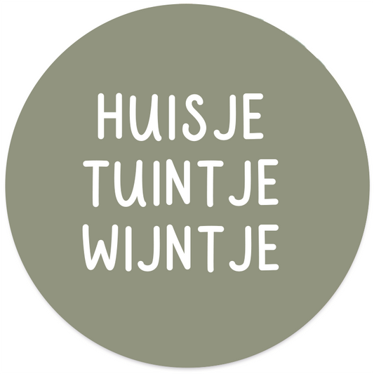 Muurcirkel huisje tuintje wijntje groen