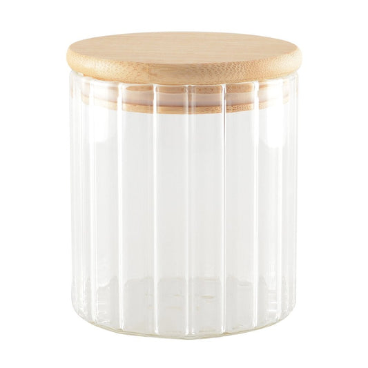 9x9x10cm glas- en houten opbergpot