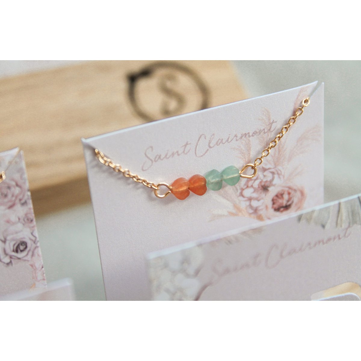 Armband Aventurijn Hartjes - Goud