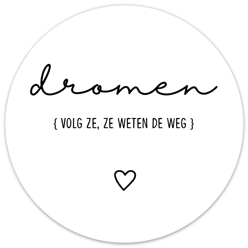 Muurcirkel dromen wit