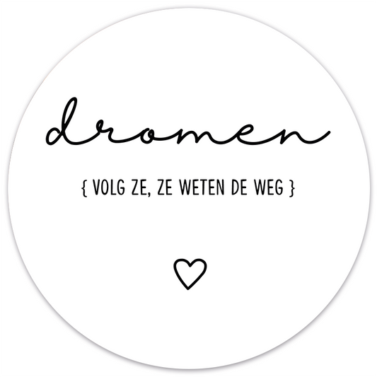 Muurcirkel dromen wit