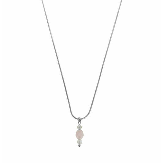 Maansteen & Rozenkwarts Collier - Zilver