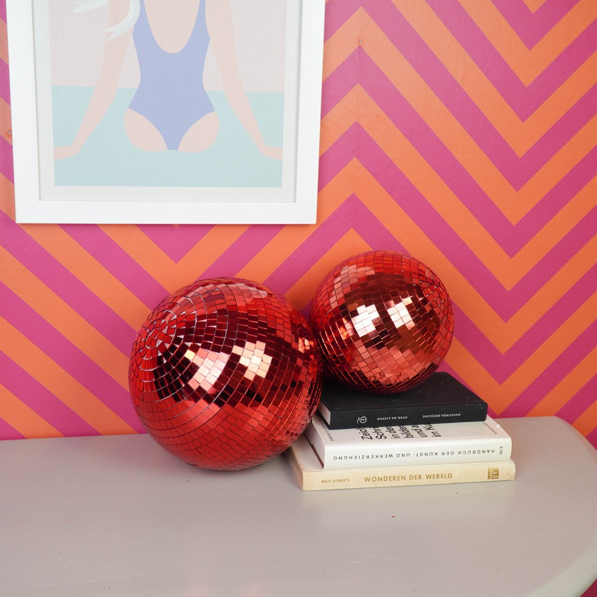 Kerstversiering - Kersthanger - Discobal - Schuim - Rood - 15x15x15cm