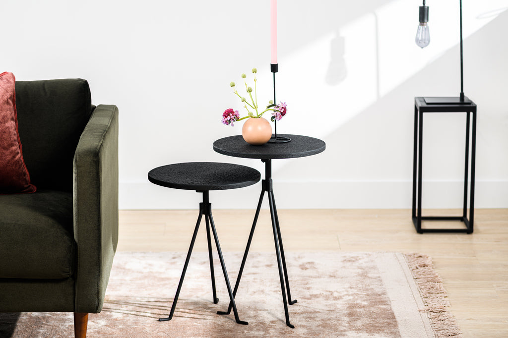 Salontafelset rond van 2, zwart
