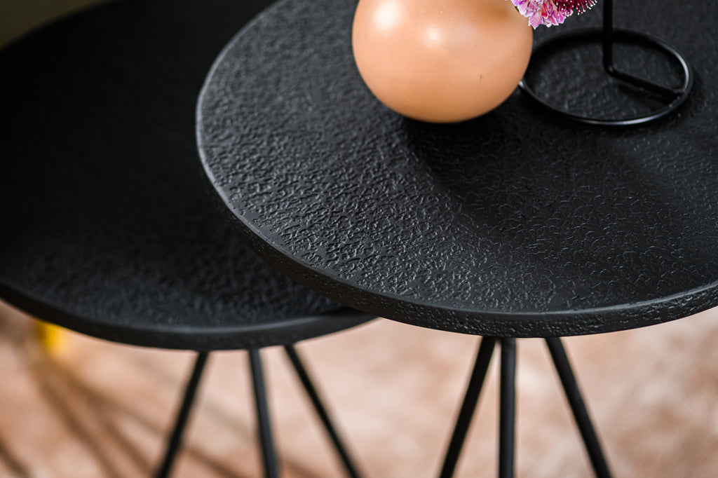 Salontafelset rond van 2, zwart