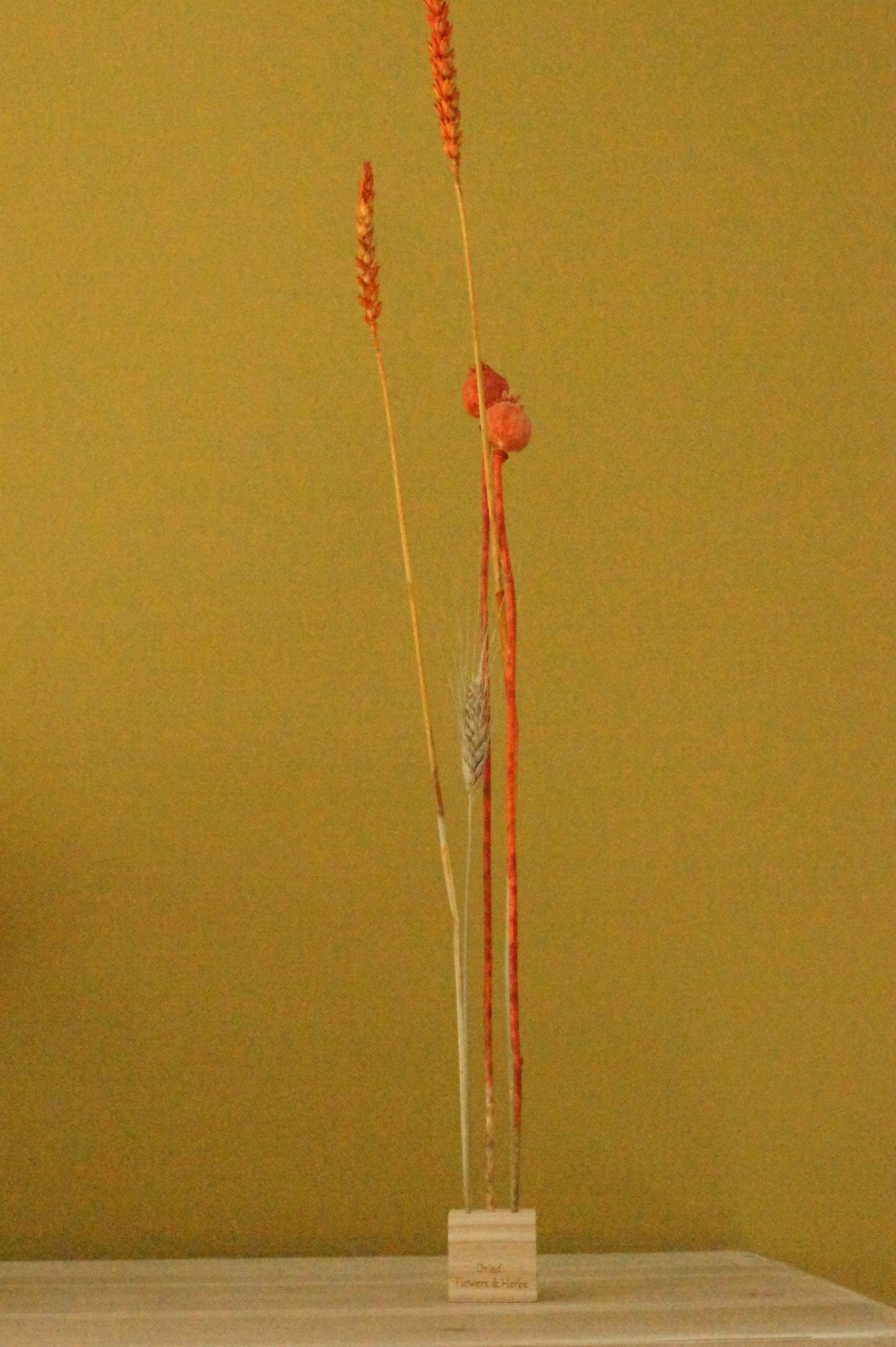 Houten standaard (incl droogbloemen)