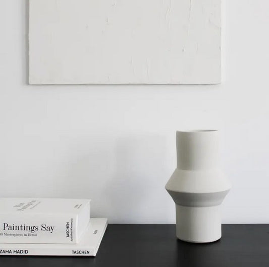 Geometrische vaas S wit